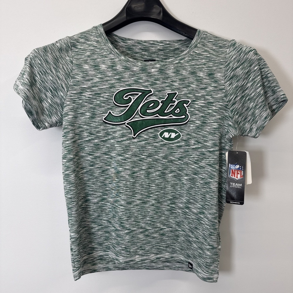 NFL Team Apparel New York Jets LADIES Dri Fit Short Sleeve Green & White New SzM